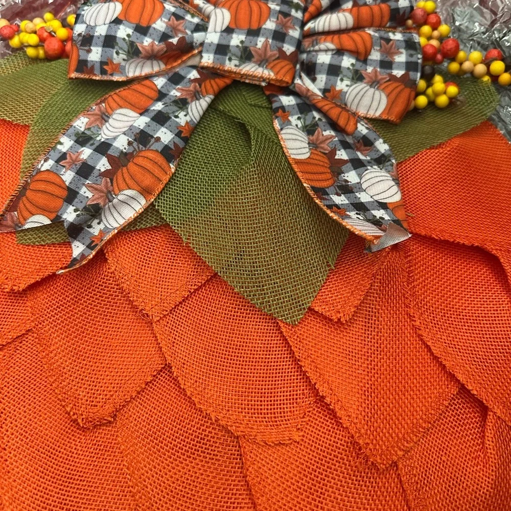 Chic Orange Textured wreath for the holidays
